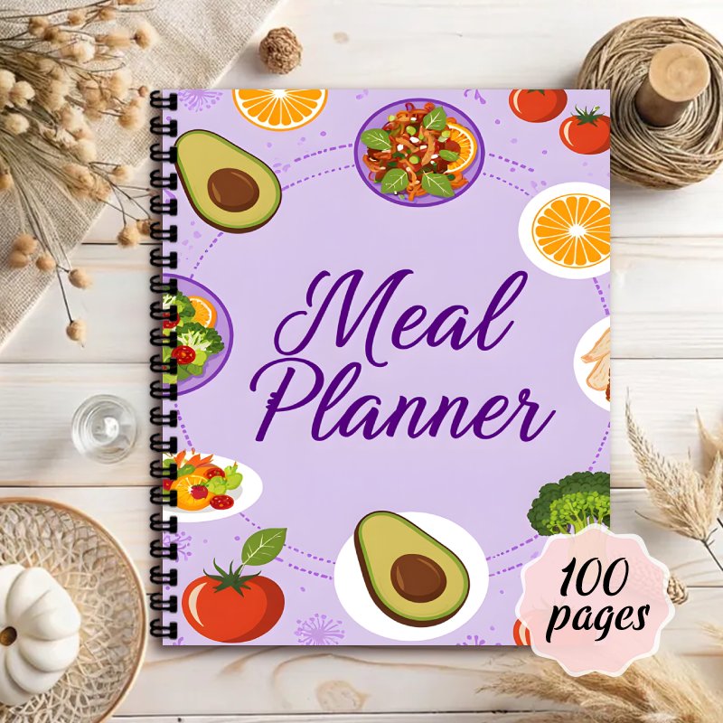Meal Prep Diet - مخطط وجبات، مخطط تحضير الوجبات، دفتر