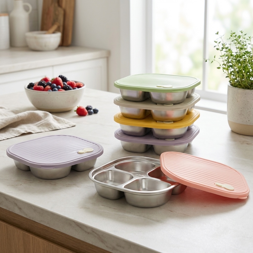 Meal Prep Diet - صندوق غداء آمن للميكروويف من الفولاذ