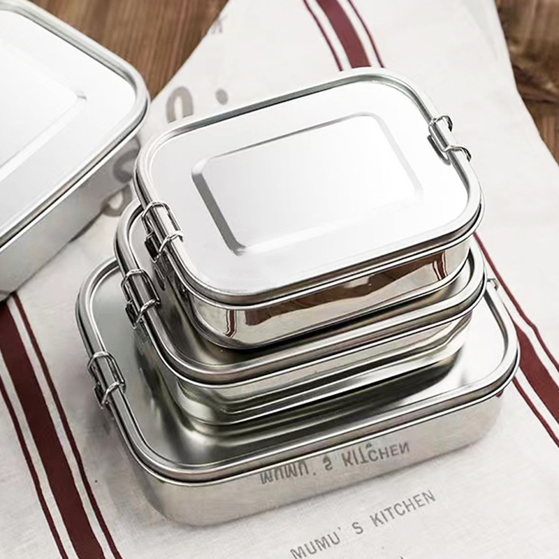 Meal Prep Lunch Boxes - 304 الفولاذ المقاوم للصدأ مربع علب