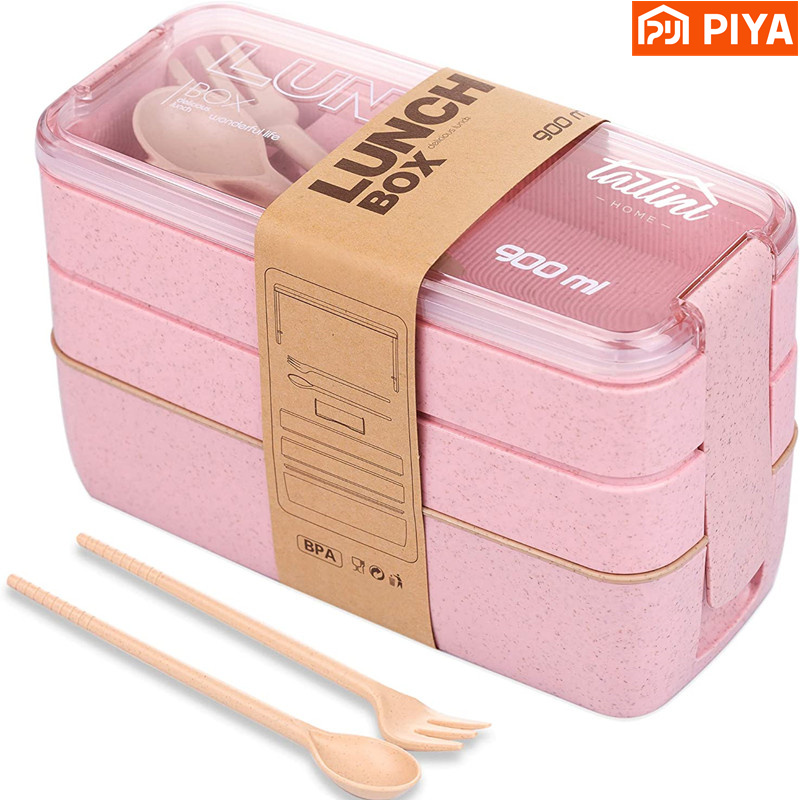 3 في 1 مقصورة القمح القش بينتو - مراجعة Meal Prep Lunch Boxes وسعره