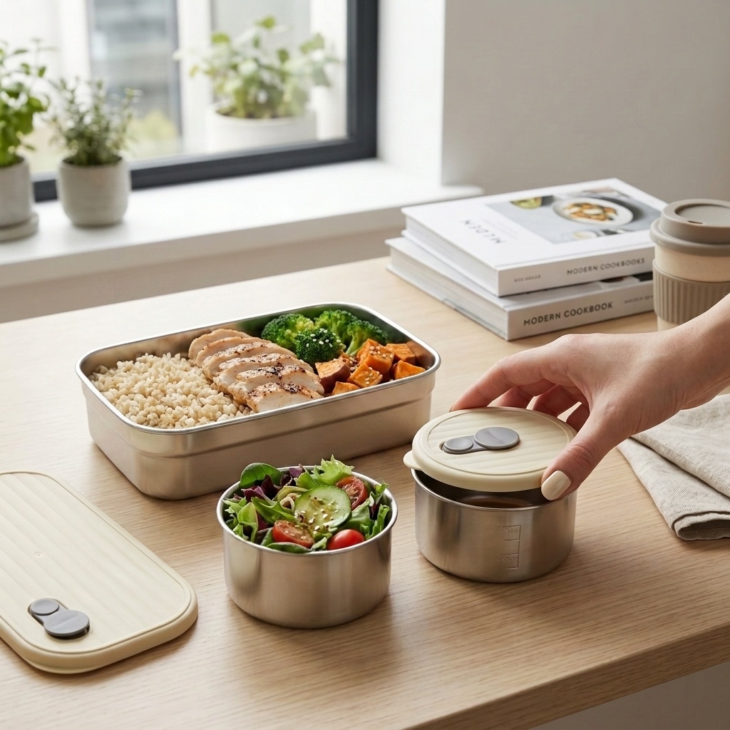 مجموعة علب طعام من الفولاذ الم - مراجعة Meal Prep Lunch Boxes وسعره