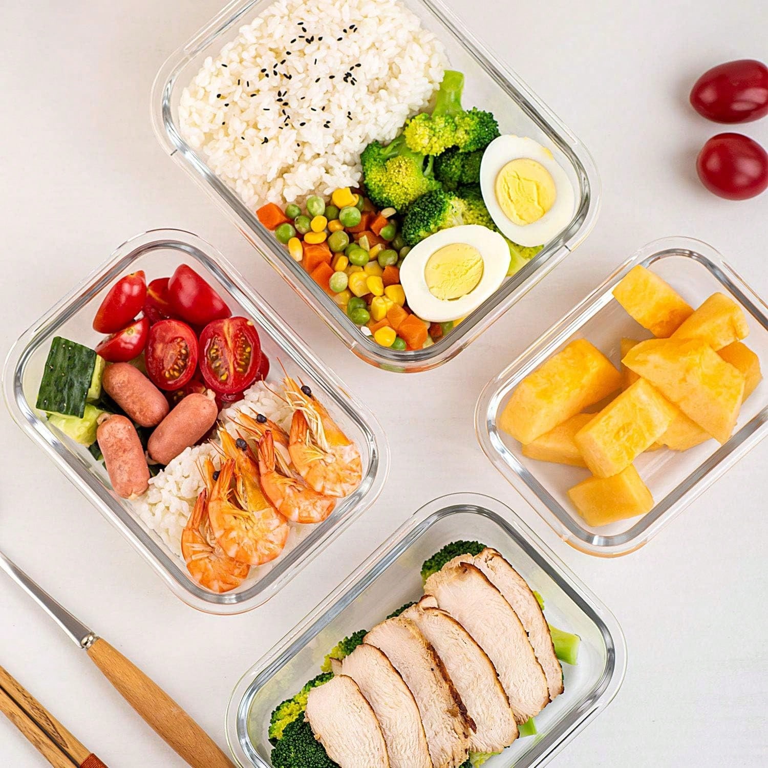 10 عبوات زجاجية لتخزين الطعام  - مراجعة Meal Prep Lunch Boxes وسعره